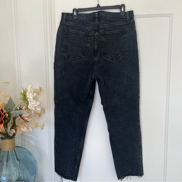 Abercrombie & Fitch Acid Black Wash Ultra High Rise Straight Button Fly Jeans 33 - Picture 5 of 6